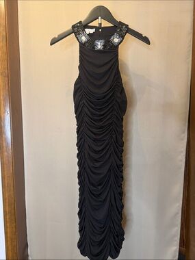 London Times Black Beaded Evening Bodice